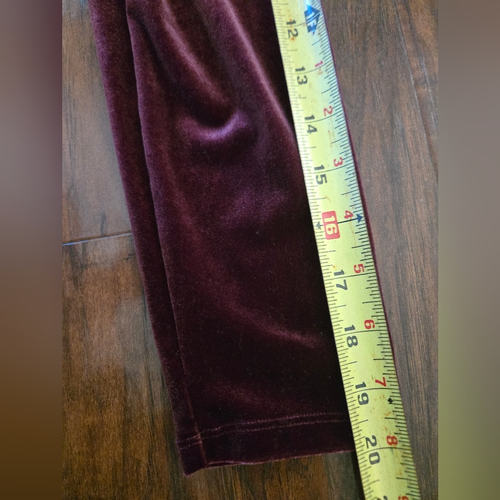 Banana Republic Burgundy Velvet Faux Wrap Medium Long Sleeve Bodysuit - Picture 7 of 8